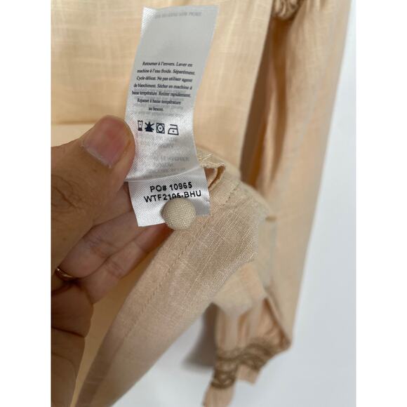 NEW FAHERTY Arles Embroidered Blouse Blush - Neutral S - Picture 5 of 9